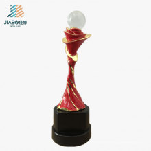 De alta qualidade 22cm de liga de zinco de cristal bola de metal troféu personalizado em lembrança